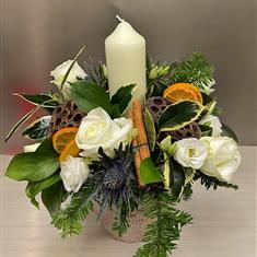 CHRISTMAS TABLE CENTRE - WHITE